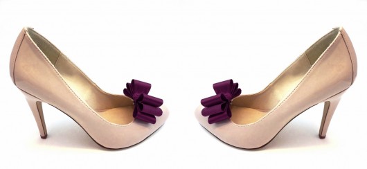 Klipsy do butów- Kokardki 3D Trio / Purple Coquet
