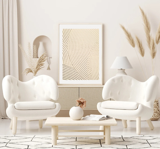 grafiki i ilustracje PLAKAT abstrakcyjny, neutralny, beżowy dekoracyjny