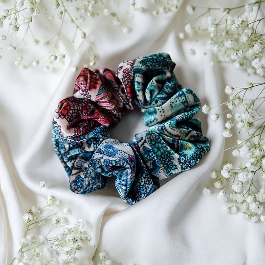 gumki do włosów Gumka do włosów welurowy paisley trójkolor