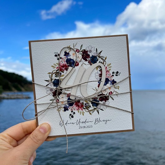 kartki scrapbooking Personalizowana kartka na 40 urodziny + pudełko
