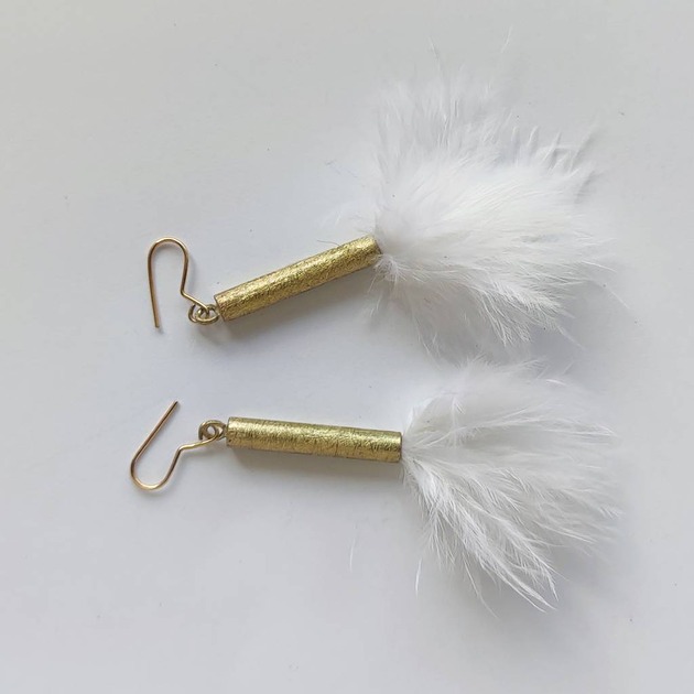 kolczyki z piórami PIÓRKO kolczyki