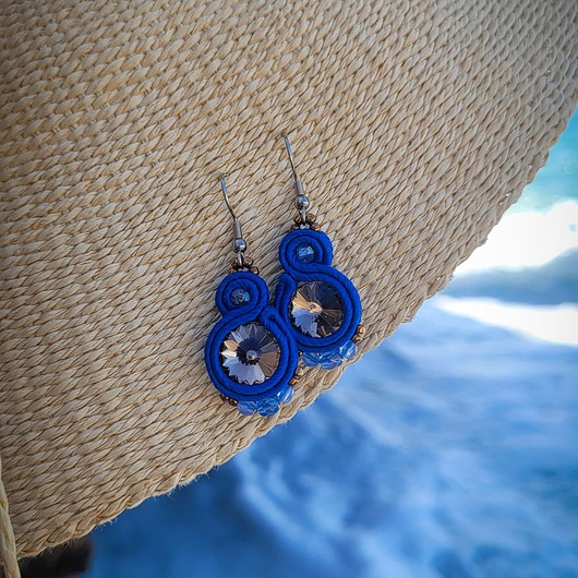 kolczyki soutache Sofi 5 - kolczyki z kryształami