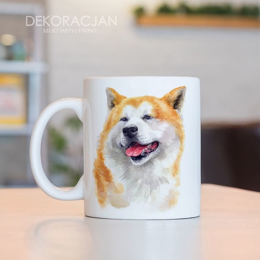 Kubek Z Nadrukiem Pies Akita Dekoracjan