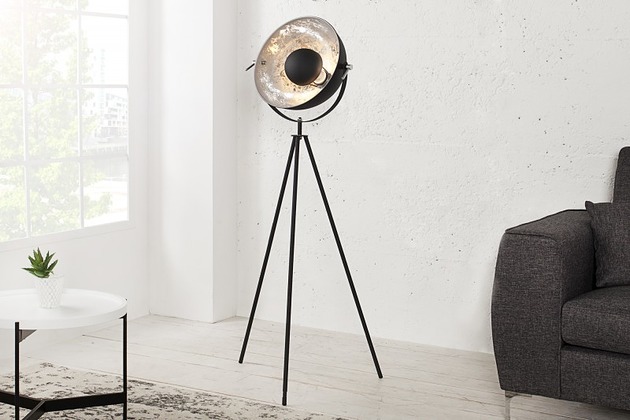 lampy do pokoju dziecka Lampa stojąca Studio czarna srebrny środek 140cm