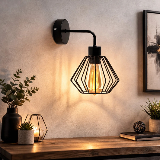 kinkiety Biały kinkiet do sypialni z drutów FEZ LOFT