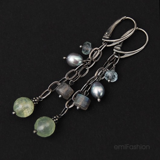 Akwamaryn, Labradoryt, Prehnit i perły MAREMI Jewelry