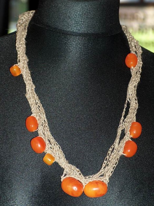 naszyjnik letni orange MonikaKS