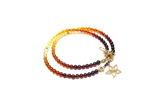 chokery Bursztyny ombre /choker/ naszyjnik  - Szlachetna kolekcja