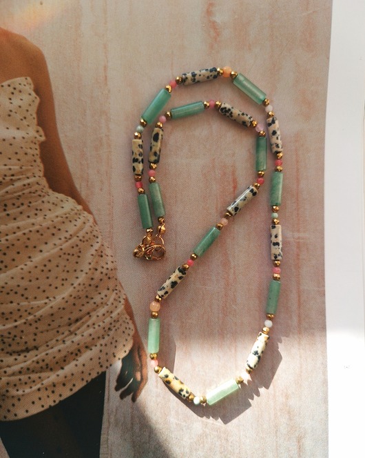 chokery Green dots- naszyjnik