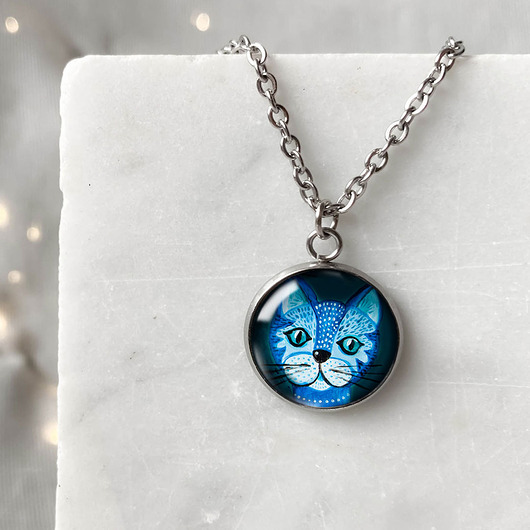 wisiory Blue Cat naszyjnik na wyjście ze znajomymi