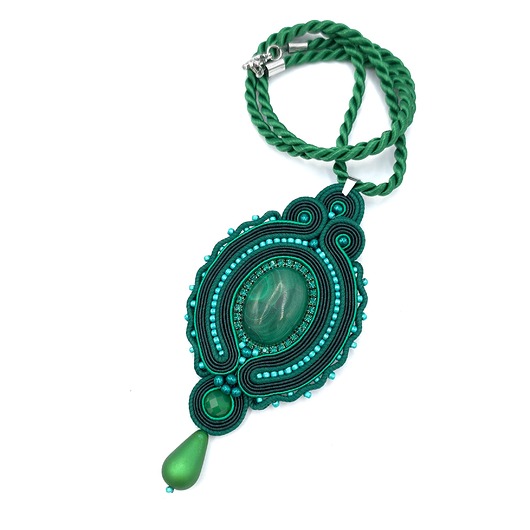 wisiory Wisiorek sutasz zielony z malachitem leśny Lumeria naszyjnik romantyczny