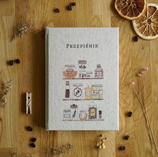 notatniki i albumy Przepiśnik Książka kucharska Lniana
