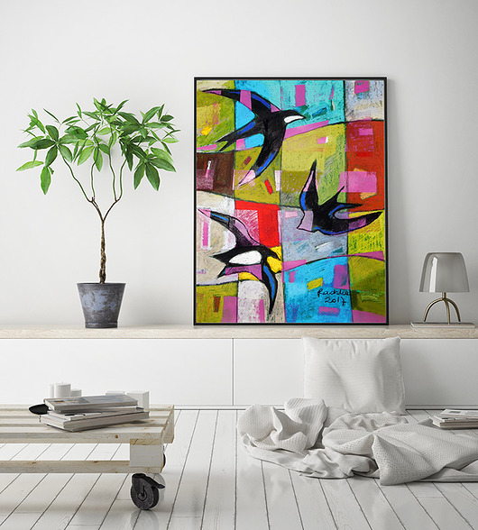 Jaskółki - plakat 50x70 Katarzyna Radzka