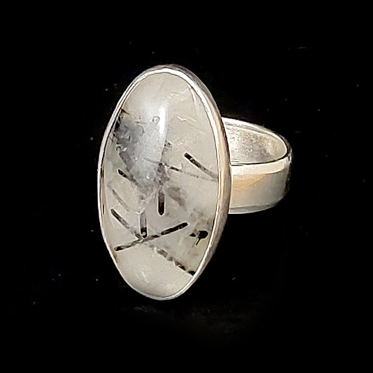 pierścionki srebrne Kwarc turmalinowy