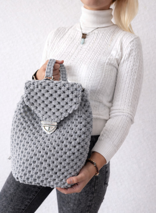 plecaki Makramowy plecak handmade