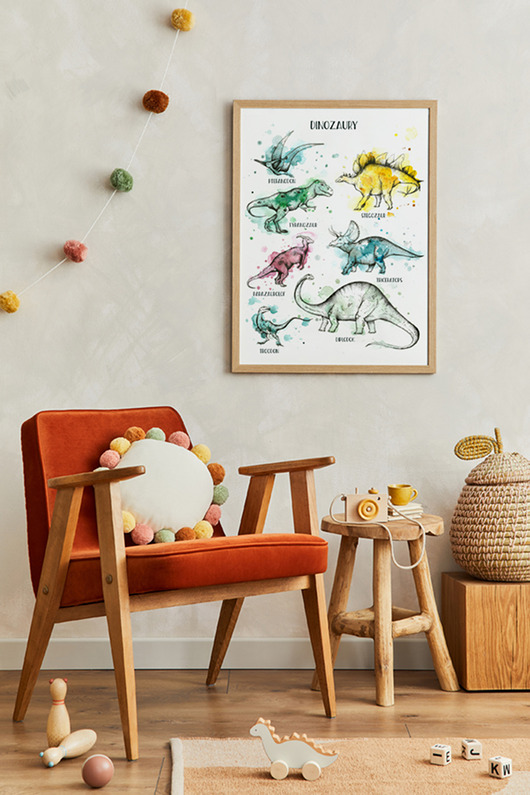 obrazy i plakaty do pokoju dziecięcego Dinozaury, 30x40 cm