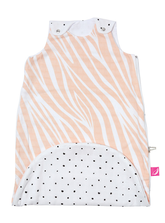 śpiwory i rożki niemowlęce Zip-a-Round Muślinowy Śpiworek 2w1 TOG 0,5 zebra łososiowa
