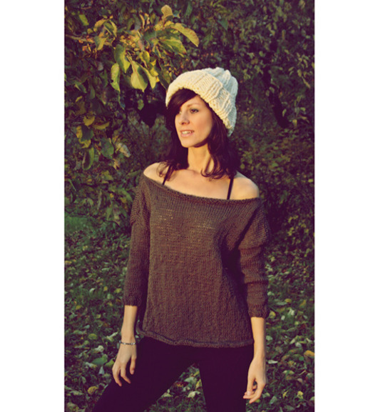 Oliwkowy sweter hand made kaszmir Mademoiselle Patrini