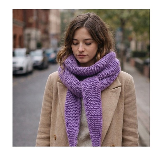 szale damskie Duży ręcznie robiony ciepły szalik komin otulacz Sophie z wełną merino