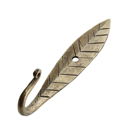 wieszaki Złoty wieszak metalowy liść 11cm