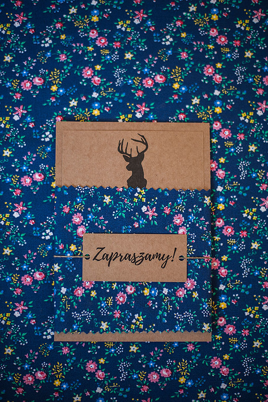 Zaproszenie ślubne z serii FABRICS FLOWERS 1 Papel