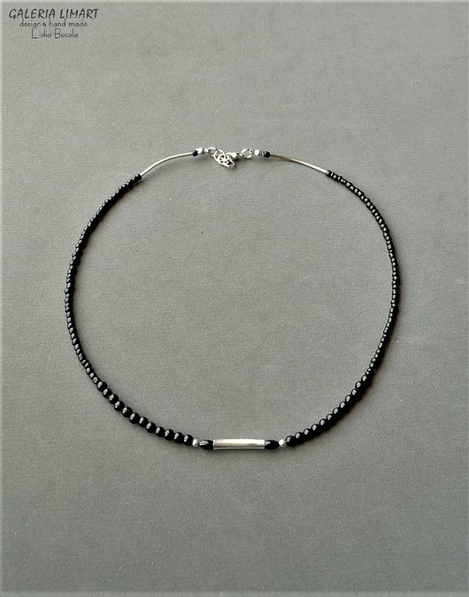 biżuteria męska Boho naszyjnik z czarnych koralików unisex Urok prostoty Prezent