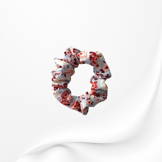 gumki do włosów Jedwabna scrunchie gumka frotka mini kwiatki