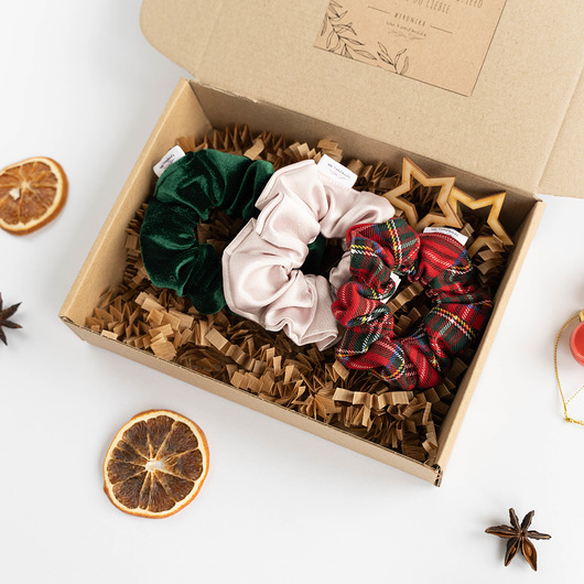 Zestaw scrunchies ŚWIĄTECZNY KLIMAT wu handmade