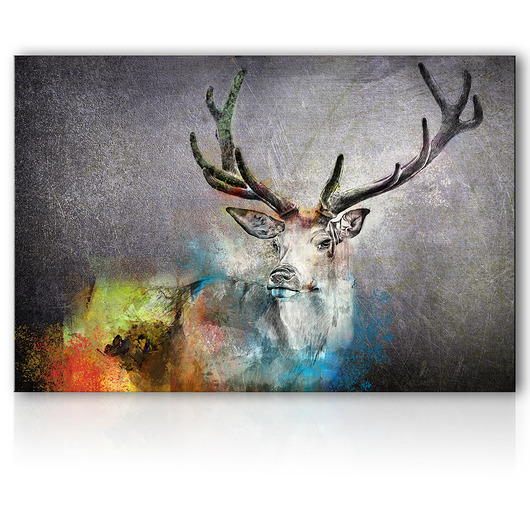 OBRAZ NA PŁÓTNIE -  JELEŃ ABSTRAKCJA  120x80cm LUdesign gallery