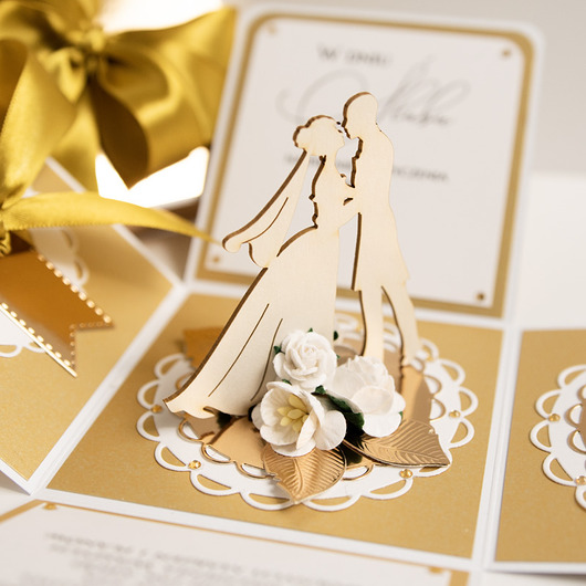 kartki scrapbooking Pamiątka ślubu, exploding box, kartka 3d