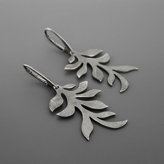 kolczyki srebrne Kolczyki liście srebro