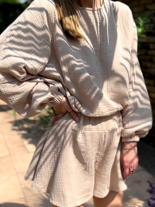 komplety damskie Be My Baby / beżowy komplet muślinowy