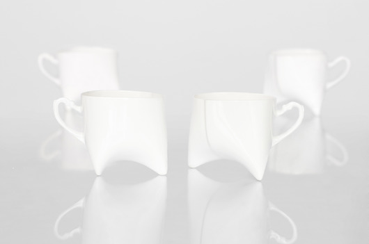Cztery Kubeczki Trójnóg biały ENDE ceramics