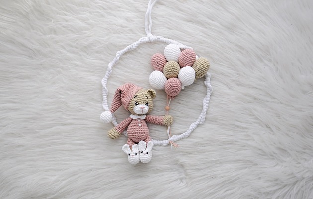 łapacze snów Łapacz snów z misiem - róż