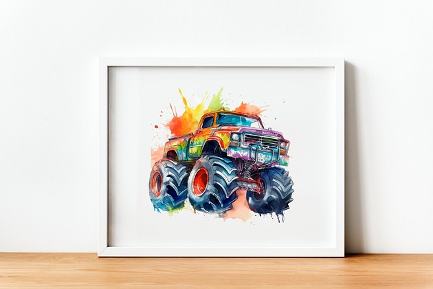 obrazy i plakaty do pokoju dziecięcego Plakat Monster Truck P194