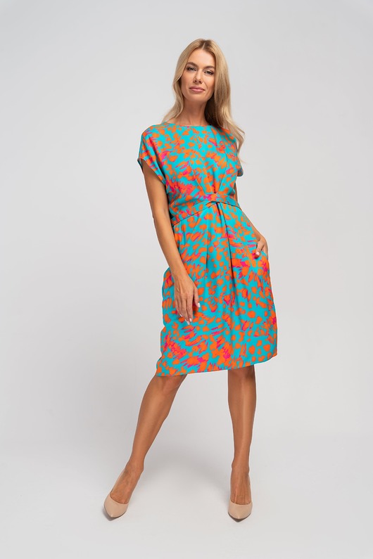 sukienki midi damskie OTIS - sukienka z wiązaniem w talii