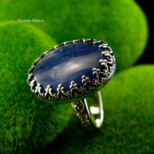 pierścionki srebrne Pierścień Elf z Kyanitem - Kyanit Srebro