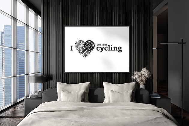 plakaty Plakat. I love cycling