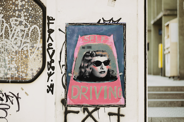 plakaty Plakat SELF DRIVING grafika dla fanki motoryzacji feministyczny plakat dla niej