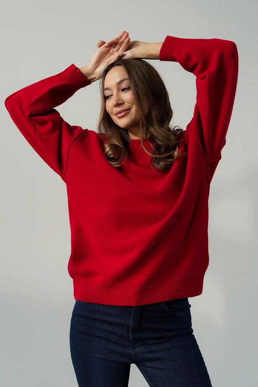 swetry damskie Sweter Cashmere Hug Czerwony