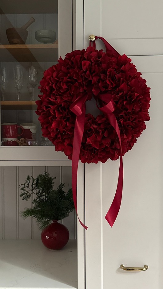 wianki SZTUCZNY Wianek HORTENSJA na drzwi - ok.45cm