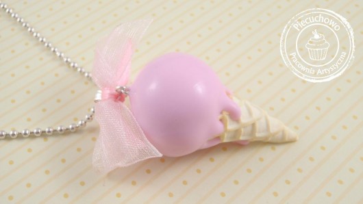 naszyjnik lód truskawkowy kawaii Piecuchowo
