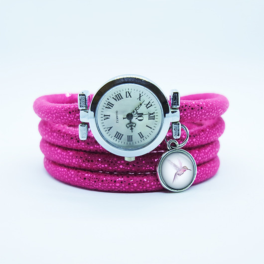 zegarki damskie Zegarek, bransoletka - Koliber - amarant