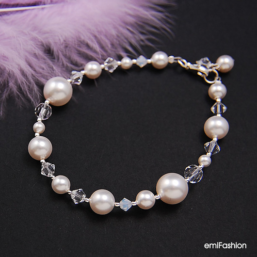 Perły i kryształy Swarovski - bransoletka MAREMI Jewelry