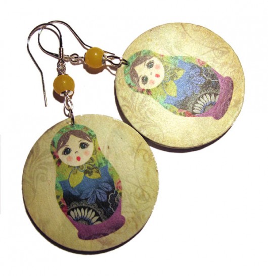 folk koła drewniane decoupage Love Life and Forest
