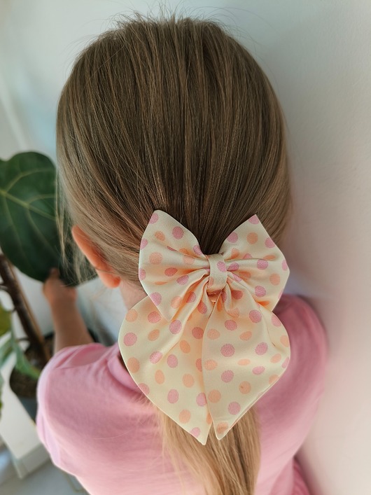 dziewczynka - inne Gumka jedwabna z kokardą MINI scrunchie pastel dots