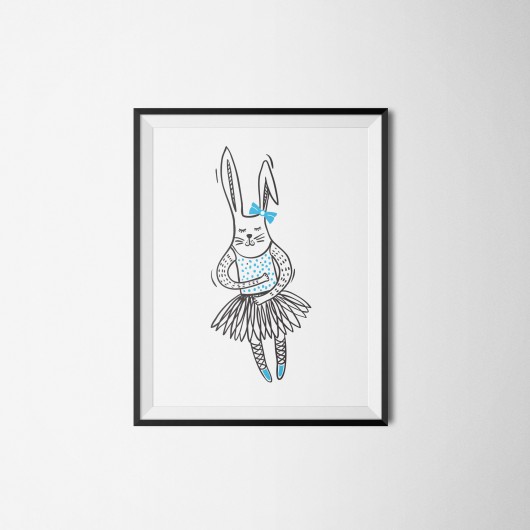 Ilustracja Baletnica królik A4 Bombini