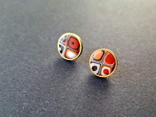 kolczyki z masy plastycznej Kolczyki barwne odbicia no7