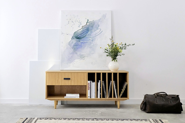 komody i szafki Komoda na gramofon oraz winyle D-S12