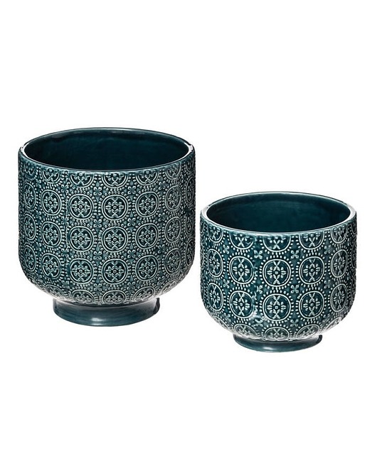 Kwietnik 2 szt. Osłonka Ceramiczna Talin Blue MIA home